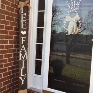 5 or 6 ft last name family wood sign